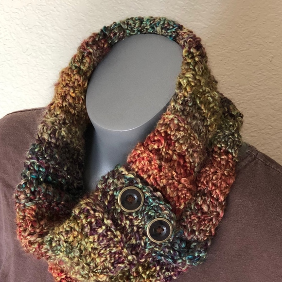 yarn hot off the hook Accessories - infinity cowl scarf fall colors soft neck warmer